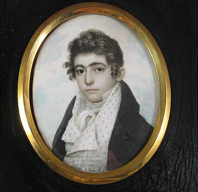 Paintings<br>Archives<br>Portrait Miniature on Ivory of a Young Handsome Gentleman