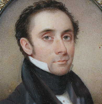 Paintings<br>Archives<br>Portrait Miniature on Ivory of a  Handsome Gentleman