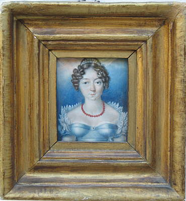 Miniature Portrait of a Young Woman on Ivory