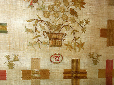 SOLD   English Darning Sampler Dated 1802