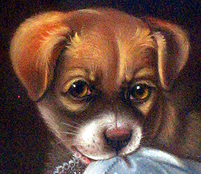 Paintings<br>Archives<br>PASTEL OF A PUPPY