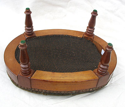 SOLD  A Mahogany Tufted Footstool