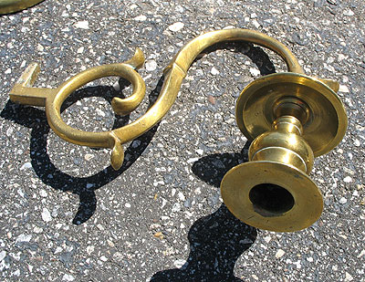 Metalware<br>Archives<br>SOLD A Pair of Single-Arm Brass Sconces