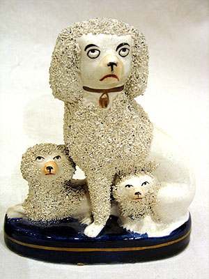 Ceramics<br>Ceramics Archives<br>SOLD A Pair of Staffordshire Poodles wtih Puppies