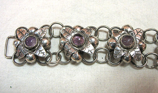 Jewelry<br>SOLD  A Silver and Amethyst Bracelet