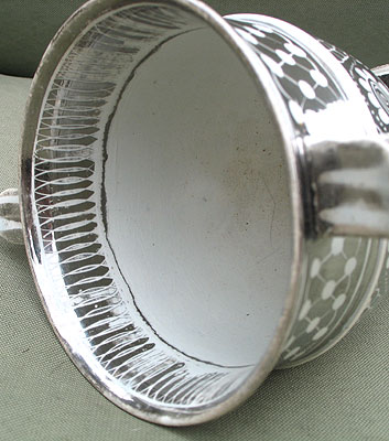 SOLD Lovely Silver Lustre Resist Loving Cup