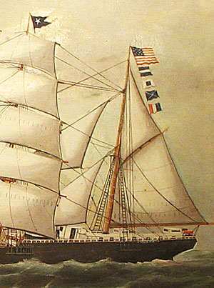 Paintings<br>Archives<br>SOLD  Portrait of the Nellie Brett Built in Calais, Maine in 1877; painted by Frank Barnes.