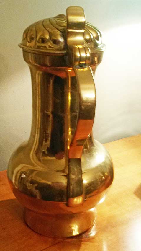 Continental Brass Tankard with Cover