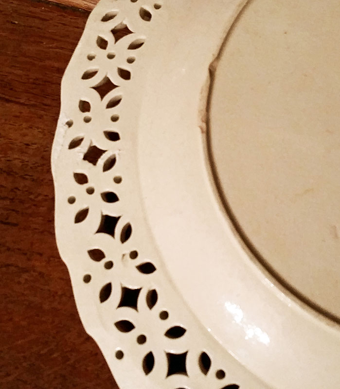 Creamware pierced plate