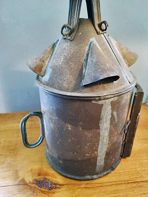 Metalware<br>Lighting<br>Tin and Glass Early Lantern