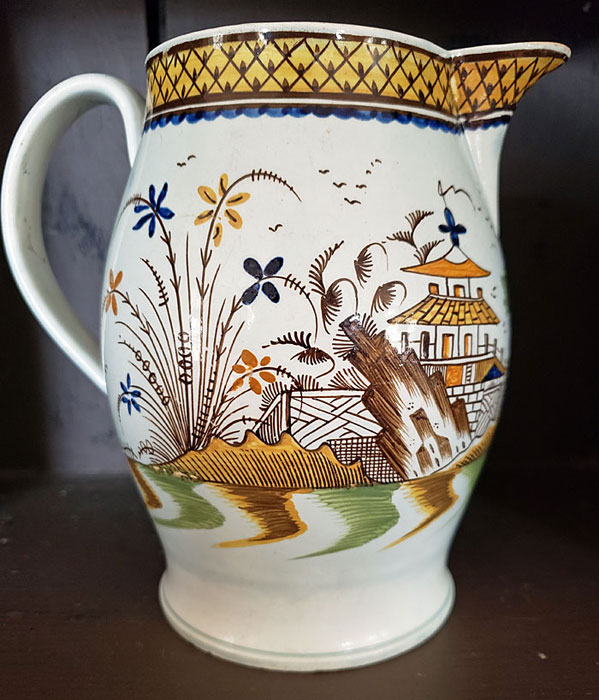 Ceramics<br>Ceramics Archives<br>Pearlware polychrome dated jug