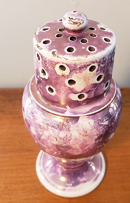 Ceramics<br>Ceramics Archives<br>Pink Lustre Pepper Pot