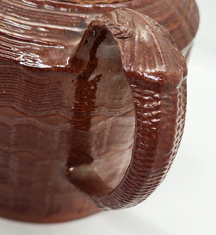 Ceramics<br>18th Century<br>Red Stoneware Engine Turned Teapot