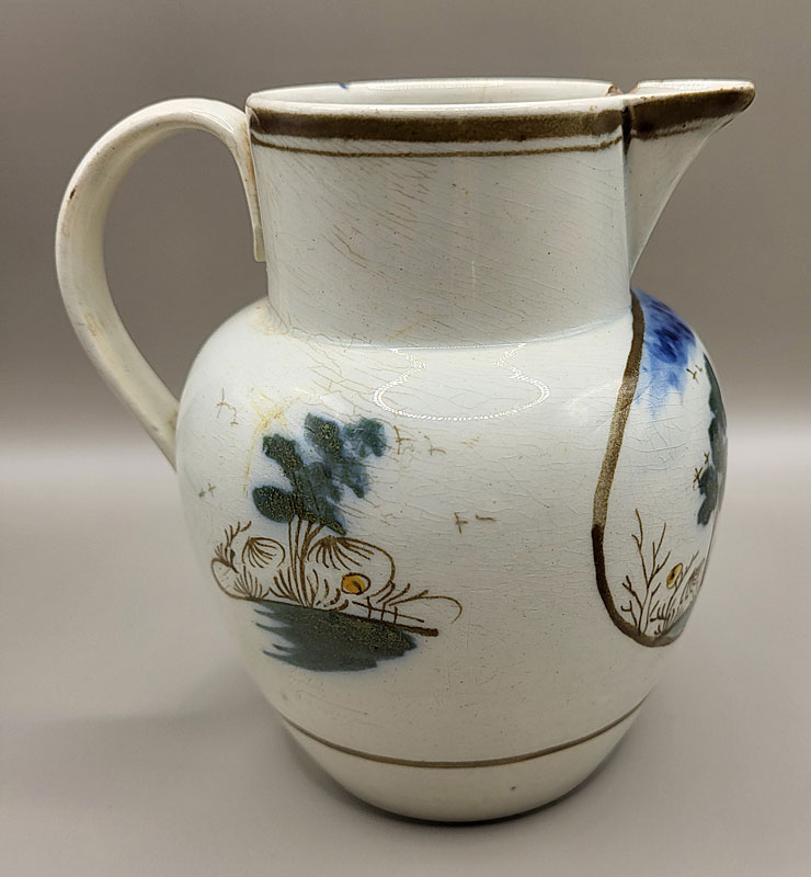 Ceramics<br>19th Century<br>Small pearlware jug with chinoiserie decoration