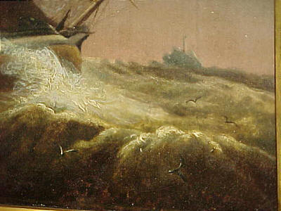 Oil on Canvas of a Ship in a Storm