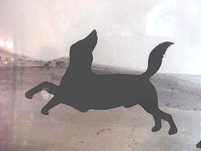 SOLD   Silhouette of Woman, horse and dog