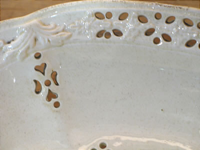 SOLD   Pierced and molded Creamware Fruit Basket