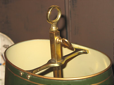 Metalware<br>Archives<br>Brass and Tole French Bouillotte Lamp
