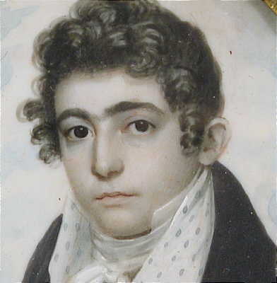 Portrait Miniature on Ivory of a Young Handsome Gentleman