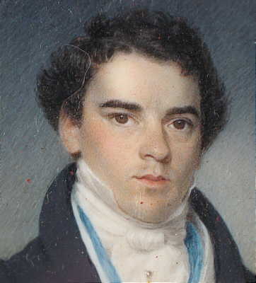 Portrait Miniature on Ivory of a Young Handsome Gentleman