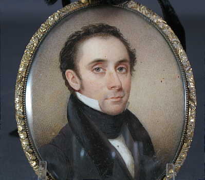 Paintings<br>Archives<br>Portrait Miniature on Ivory of a  Handsome Gentleman