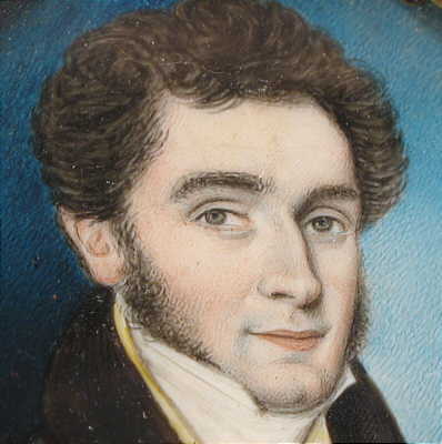 Portrait Miniature on Ivory of a  Handsome Gentleman