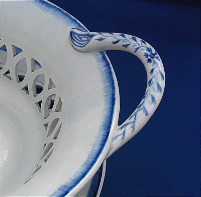 Accessories<br>Accessories Archives<br>SOLD  Blue and White Pearlware Basket and Stand