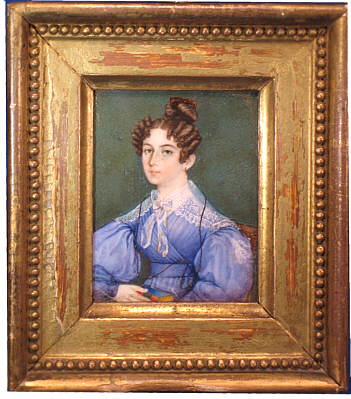 Portrait Miniature of a Woman in a Blue Dress