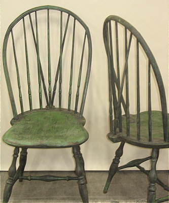 Furniture<br>Furniture Archives<br>SOLD  Pair of Rhode Island Braced Back Windsor Side Chairs