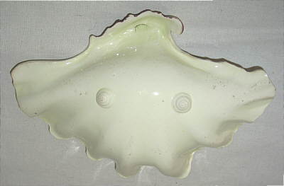 SOLD   Pair of Creamware Shell-edged Shell Dishes