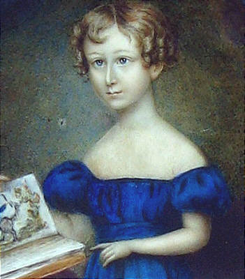 Paintings<br>Archives<br>A portrait on ivory of a boy with his drawing book.