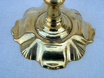 A Pair of Queen Anne Brass Candlesticks