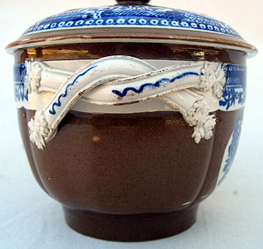 SOLD   A Pearlware Batavia Sugar Bowl