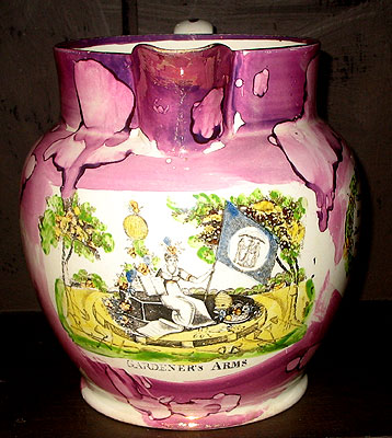 SOLD  The Gardeners Arms Lustre Jug