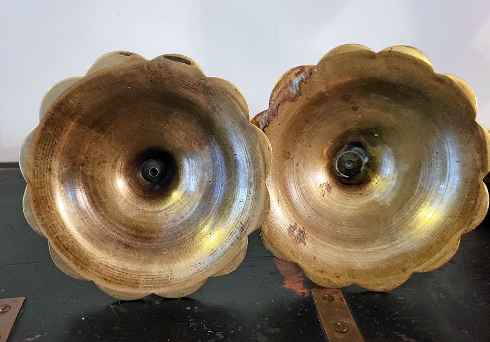 Just In<br>Pair of Queen Anne Petal Base Candlesticks