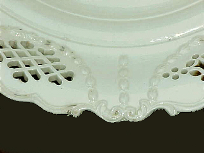 SOLD   Large Pierced Creamware Dish