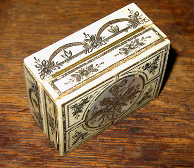 SOLD   LOVELY FRENCH IVORY AND MOTHER-OF-PEARL BOX