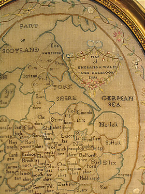 SOLD   Embroidered Map of England and Wales