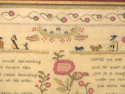 SOLD   English Sampler by Mary Vowles 1794