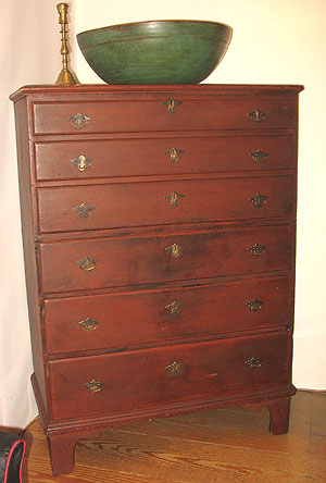 SOLD  An Untouched Late 18th Century Massachusetts Tall Chest