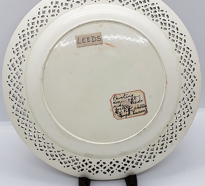 Ceramics<br>18th Century<br>Creamware Pierced Edge Plate with Birds