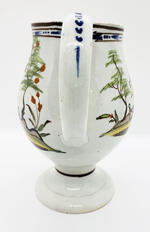 Ceramics<br>19th Century<br>Pearlware Chinoiserie Footed Pitcher