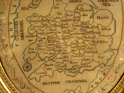 SOLD   Embroidered Map of England and Wales