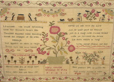 Accessories<br>Accessories Archives<br>SOLD   English Sampler by Mary Vowles 1794