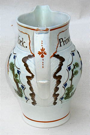 SOLD   Duke of York and Prince Coburg Prattware Jug