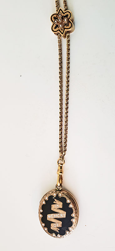 14 K Gold Slide Chain with Memorial Locket