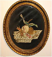 SOLD   A Fine Silk on Silk Needlework Still Life