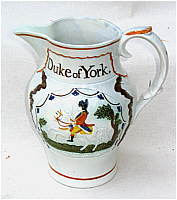 SOLD   Duke of York and Prince Coburg Prattware Jug