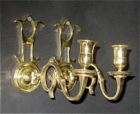 A Pair of 18th Century Brass Sconces