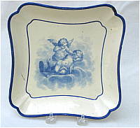 SOLD   Creamware Dish with Cherubs